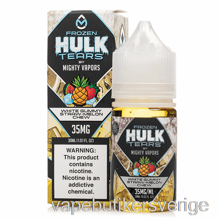 Vape Sverige Frozen White Gummy Halm Melon Chew - Hulk Tears Salter - 30ml 35mg